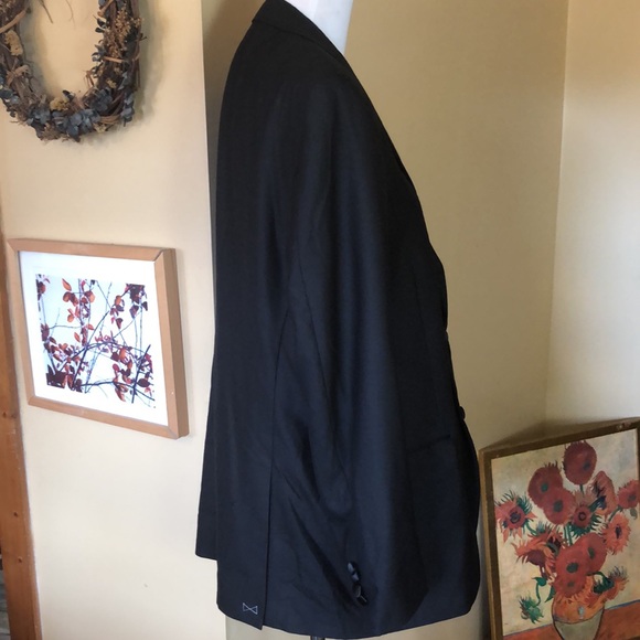 HART SCHAFFNER MARX size 44R Blazer Classic Black 100% Worsted Wool $995 NEW - Picture 3 of 14
